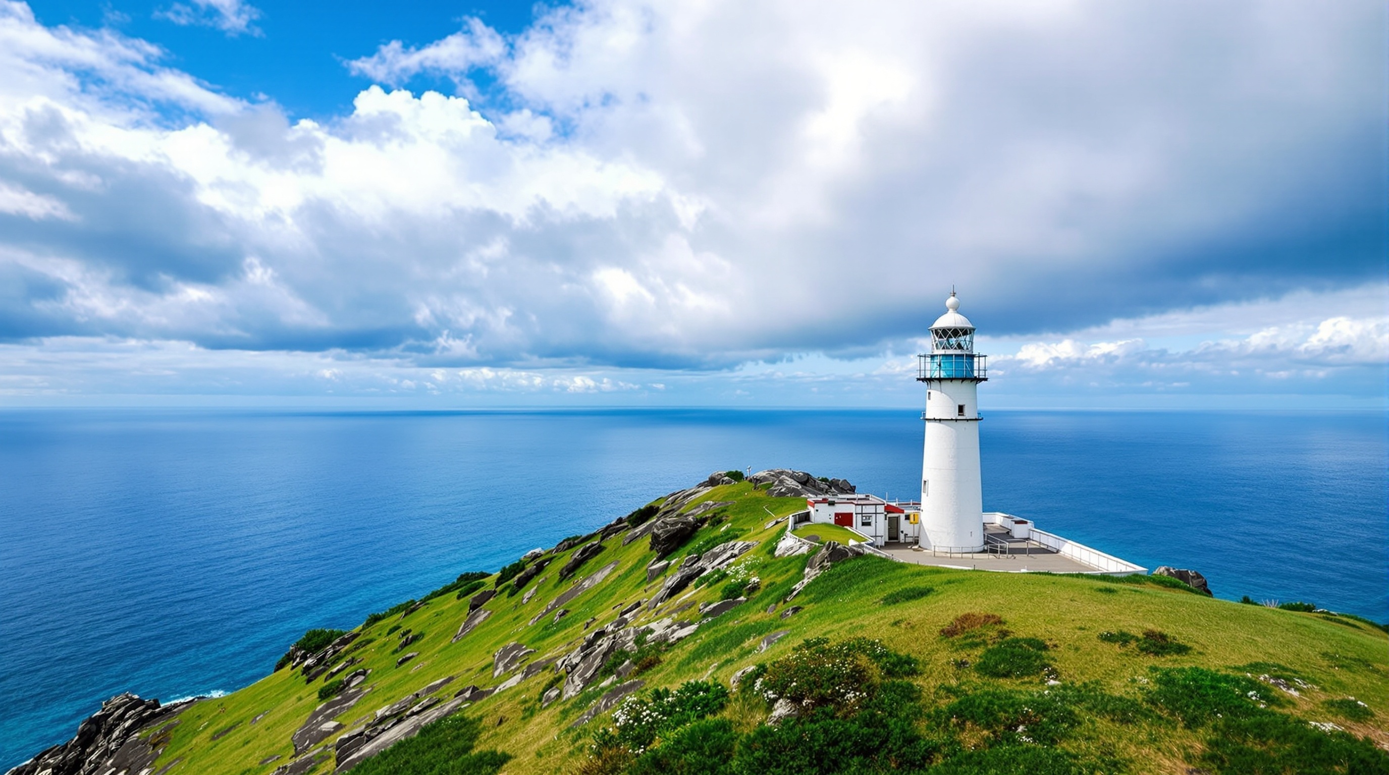 Shionomisaki lighthouse on the clifftop cape